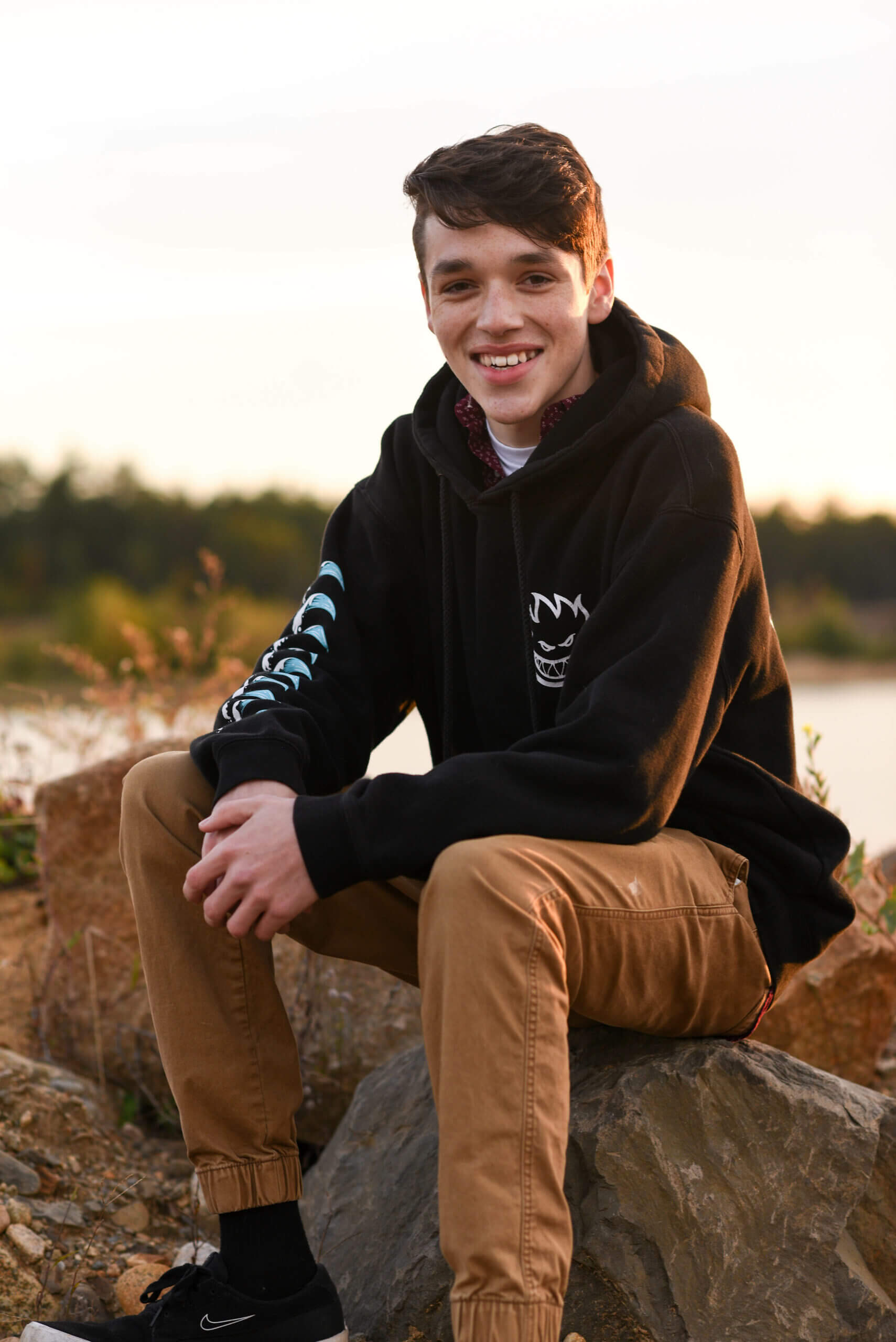 Trent posing on a rock